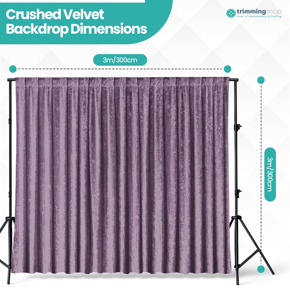 image 1 of 3x3m Crushed Velvet Backdrop, 8cm Rod Pocket Photography Background