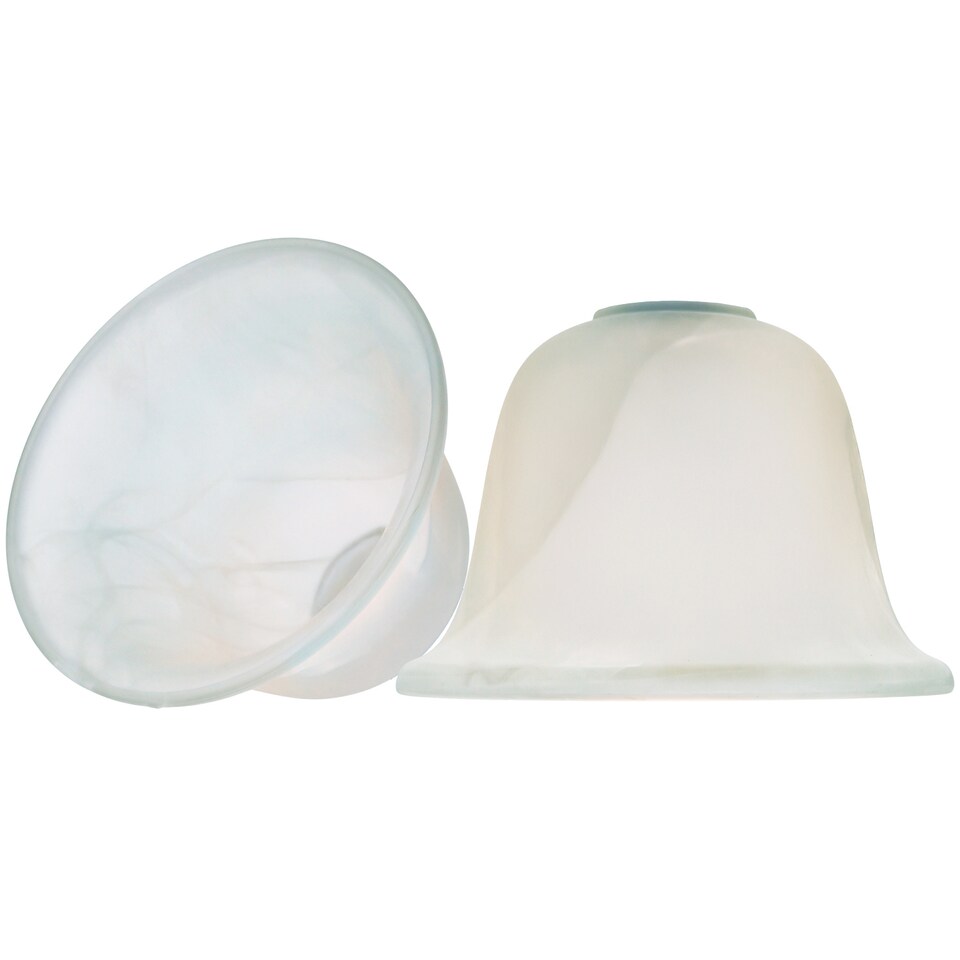 image 1 of Pair of White Alabaster Glass Shades with Traditional Shape for E14 and E27 | White