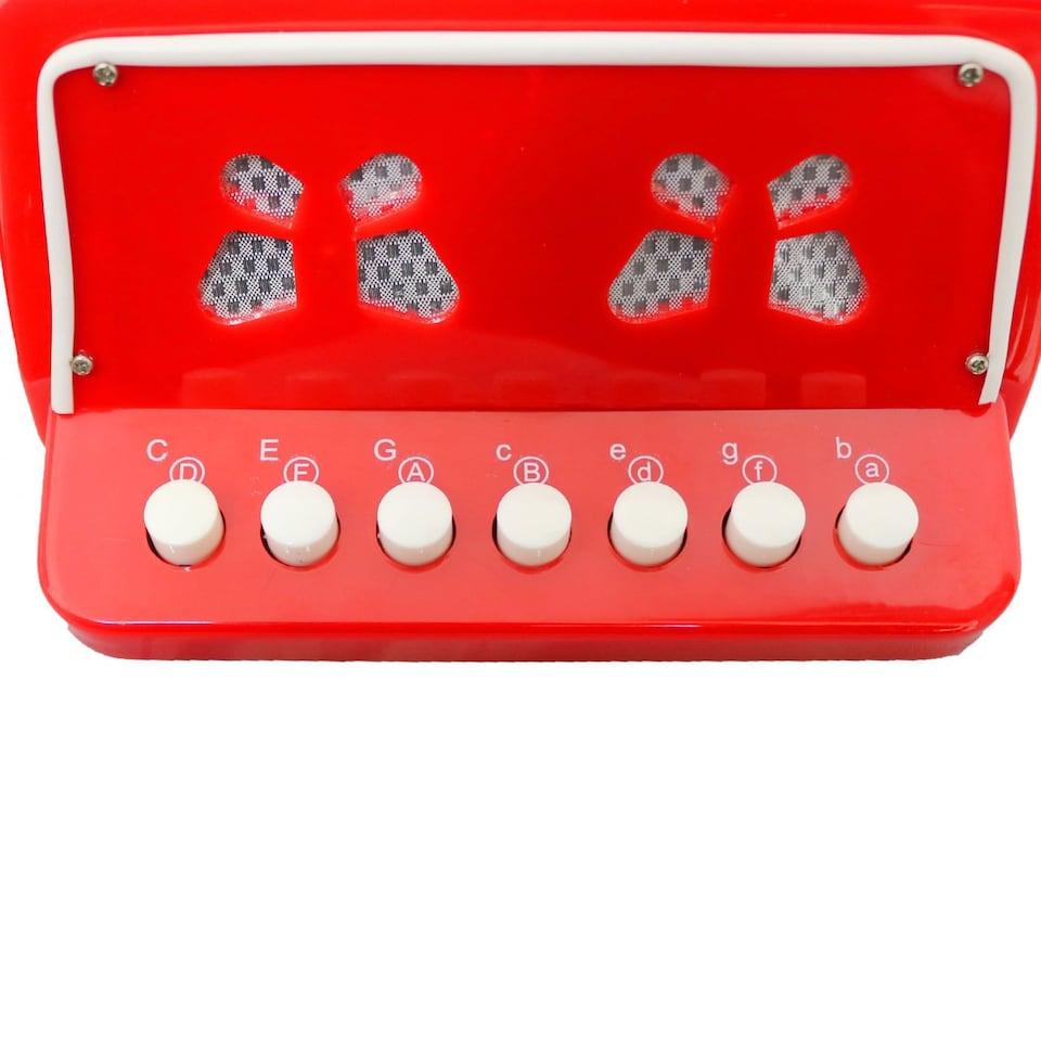 image 1 of 7 Keys 2 Bass Children's Red Toy Accordion Musical Instrument