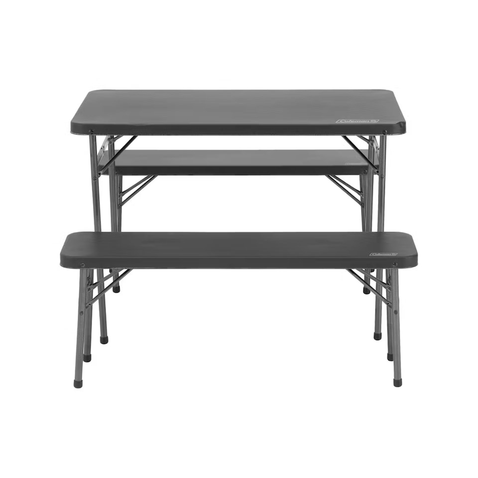 image 1 of Coleman Pack-Away Table And Bench Set Black