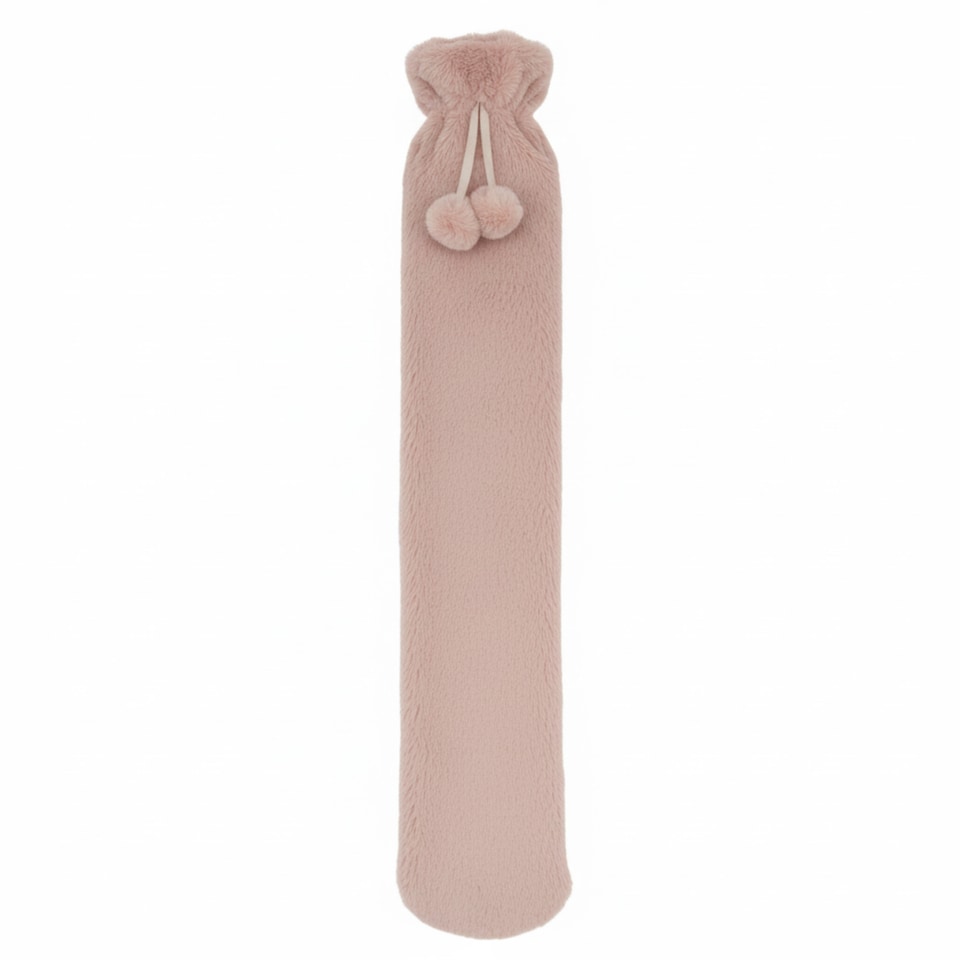 image 1 of Soft Long Hot Water Bottle Perfect for Back Neck Leg Pain Relief | Pink