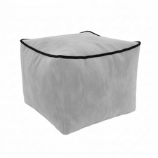 Luxury Velvet Cube Bean Bag Ottoman Soft Plush Velvet Stool Pouffe | Silver