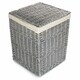 image 2 of Large Grey Wash Square Laundry Basket with White Lining | White | White