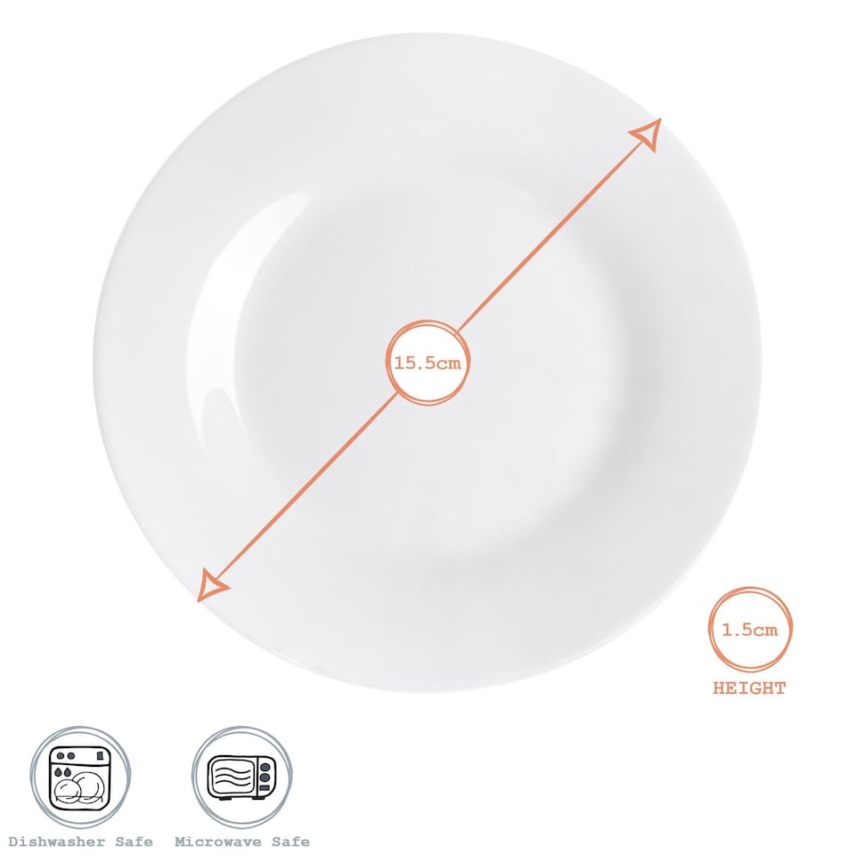 image 1 of Argon Tableware Classic White Side Plates - 15.5cm - Pack of 6 | White | White