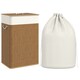 image 1 of HOMCOM Laundry Hamper with Removable Washable Liner Bag, Brown | Brown