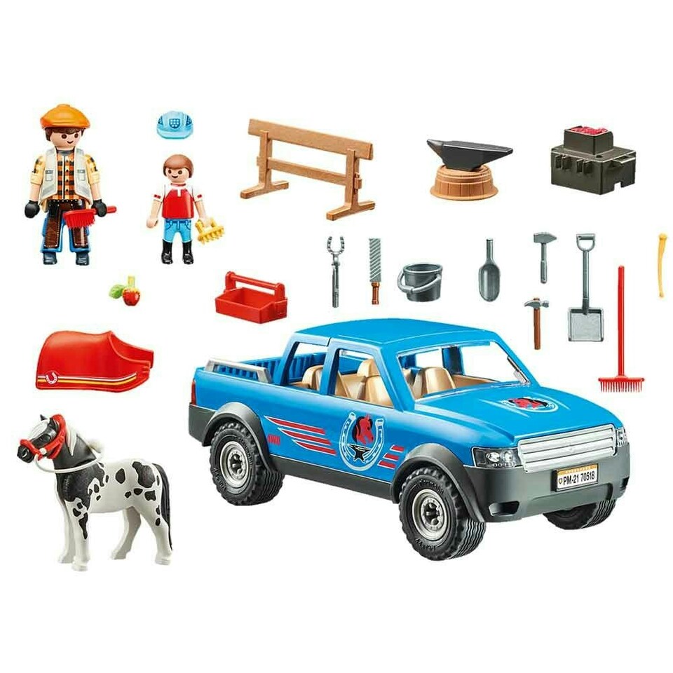 image 1 of Playmobil Country Mobile Farrier Playset with Toy Pickup 51 pcs Ages 4-10