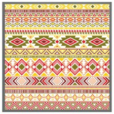 Aztec american indian pattern (Picture Frame) Grey | M