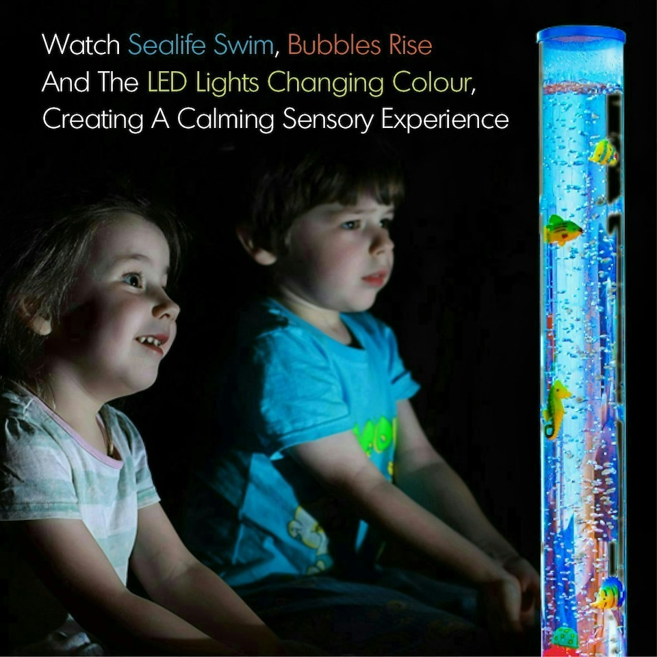 image 1 of 90cm Fish Water Bubble Lamp - Blue