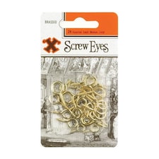X Assorted Screw Eyes Brass Plated 24pk - One Colour - One Size