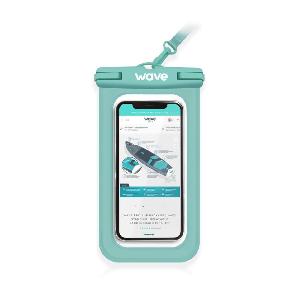 image 1 of Wave Waterproof Phone Cover, Aqua
