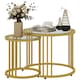 image 1 of HOMCOM 2 Pieces Round Nesting Coffee Tables with Tempered Glass Top, Gold Tone | Gold | 60x60x47