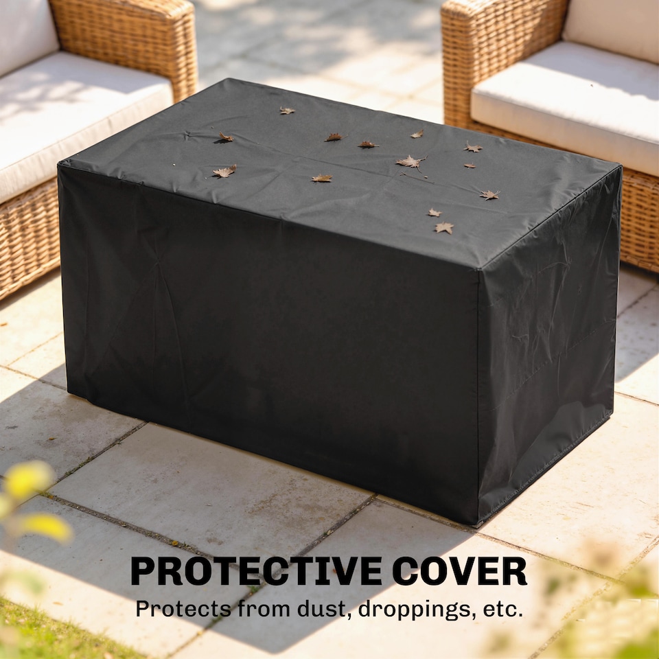 image 1 of Outsunny Steel Table W/ Rain Cover and Lid 50,000 BTU Outdoor Firepit