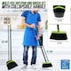 image 9 of Long Handled Dustpan and Brush Set Upright Sweeping Broom with Built-In Bristle Cleaner