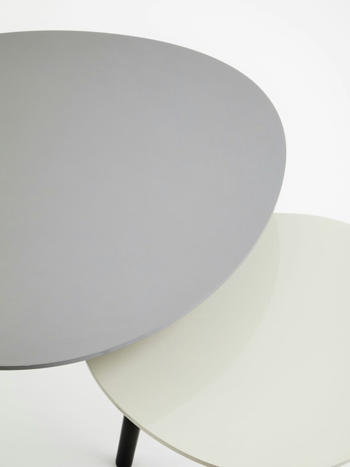 image 1 of Orsina Grey Set of 2 Nesting Tables, Triangular Nest of Tables with Three Legs, Sturdy Side Tables for Home, Office
