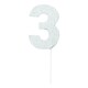 image 4 of Bristol Novelty Diamond Number Cake Topper - Silver - 0 Silver