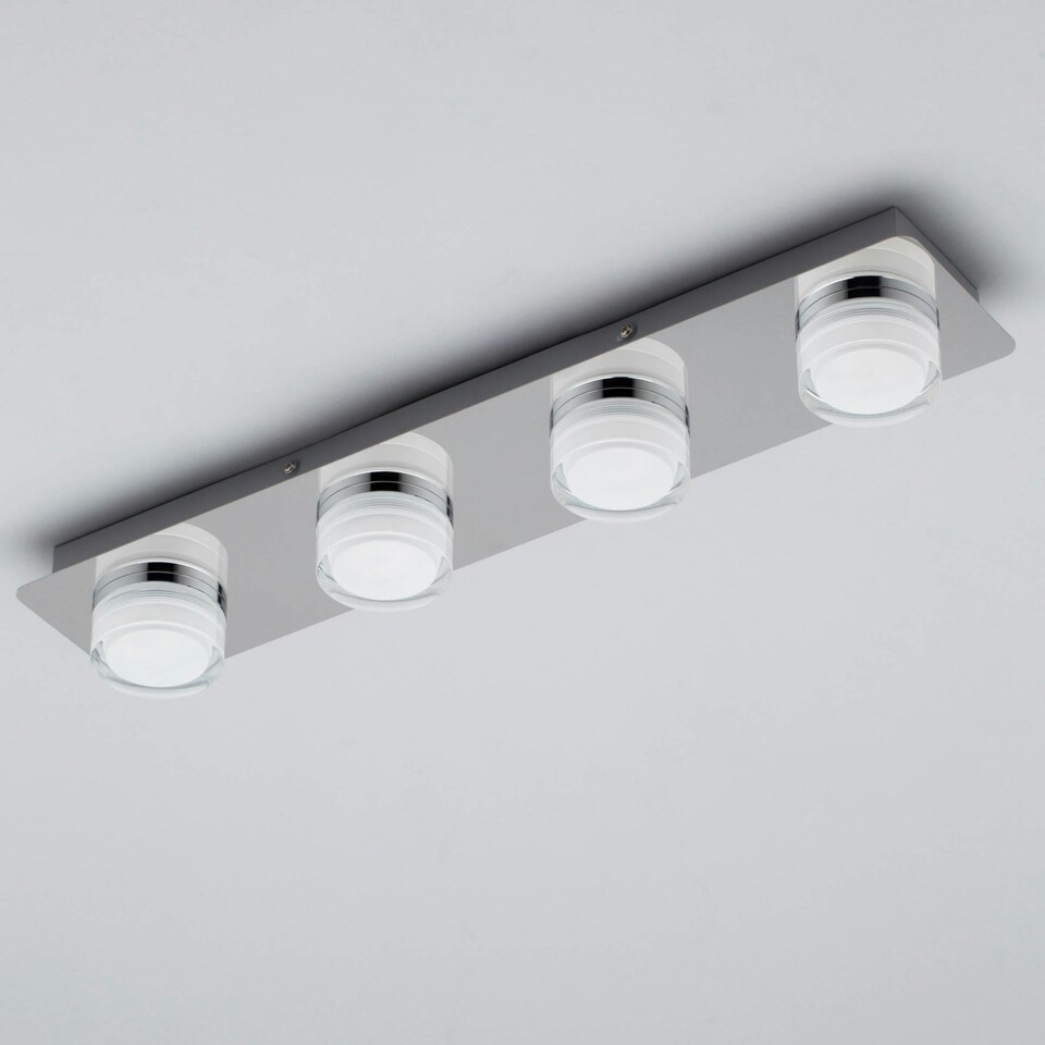 image 1 of BHS Brooke LED Bathroom Ceiling Spotlight Bar | Silver | Chrome | 1