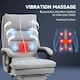 image 4 of Vinsetto Office Chair with Footrest, Double Padding Ergonomic Desk Chair with 6-Point Vibration Massage and Back Heating, Microfibre Fabric with 135 Reclining Back, Grey