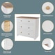 image 2 of Capri 3 Drawer White Chest of Drawers - White Painted Pine Bedroom Storage with Shaker Style Legs | White | White | 1