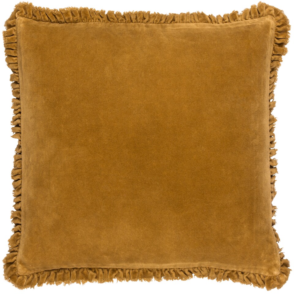 image 1 of Yard Bertie Cotton Velvet Cushion | Yellow | Saffron | 45 x 45cm | 1