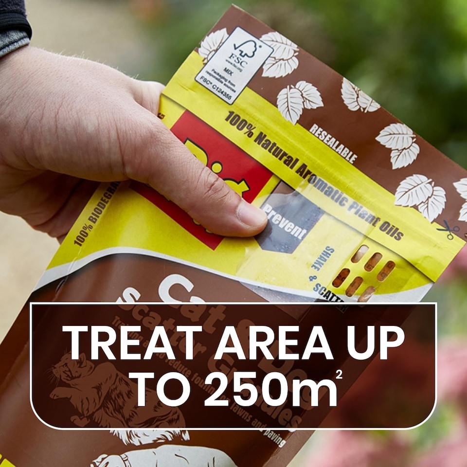 image 1 of Cat and Dog Scatter Granules 750g Natural Plant Oil Garden Pet Repellent for Digging Scratching Fouling Outdoor Patio