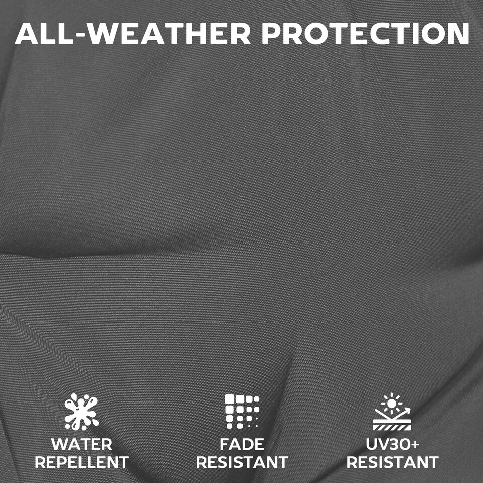 image 1 of Outsunny 2Pcs Garden Chair Cushions, Waterproof Seat Pads | Grey | Dark Grey | 50 x 50 x 7 cm