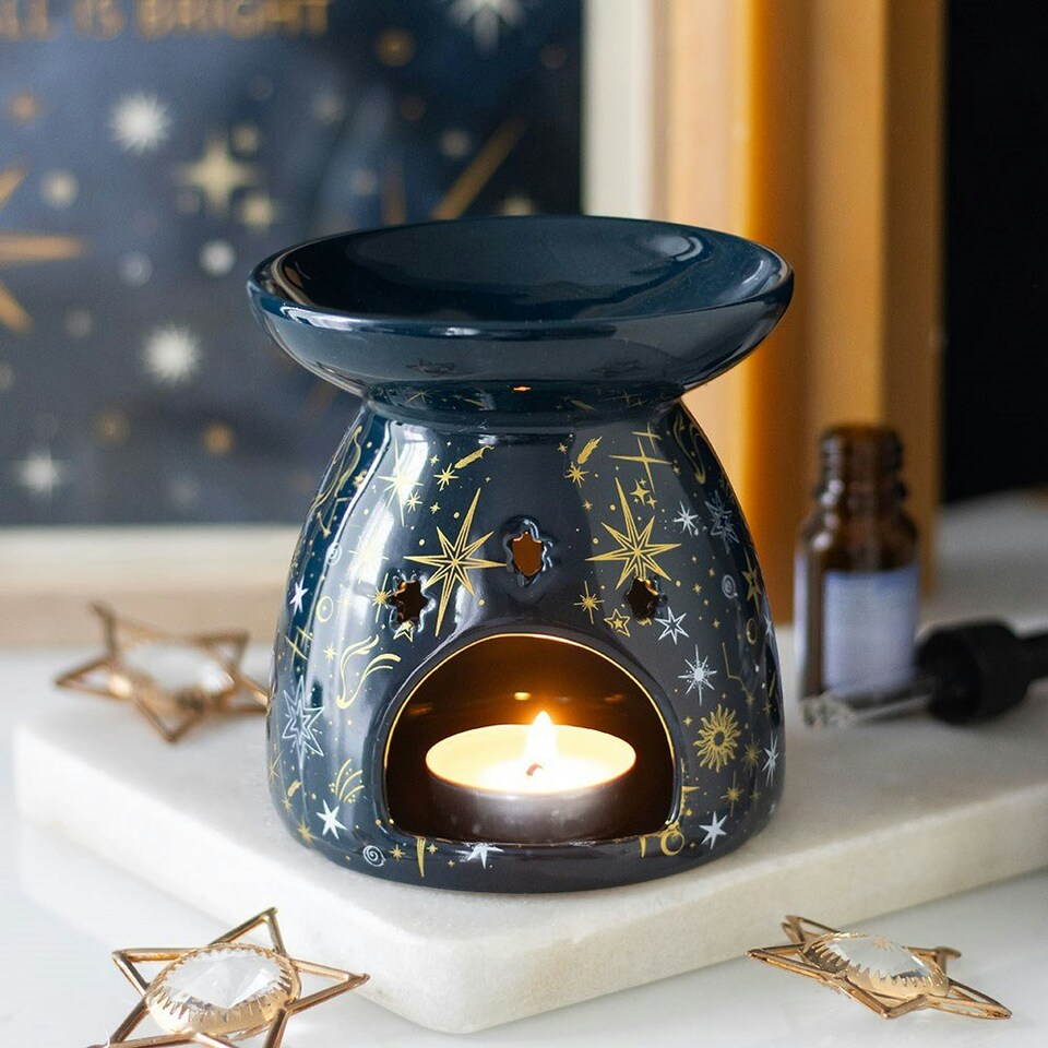image 1 of Blue Starry Night Oil Burner and Wax Warmer Multi | Multi