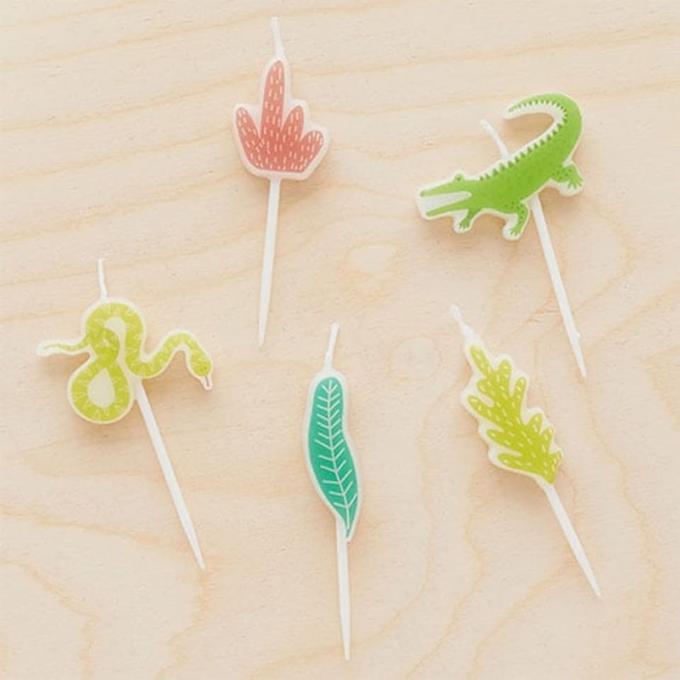 image 1 of Jungle Animal Wax Pick Candles - Pack of 5