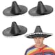 image 1 of Adult Black Pom-Pom Sombrero – Fancy Dress Mexican Hat | Black | 3