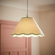 image 2 of ValueLights Florie Natural Large Taper Lamp Shade Scallop Green Trim & Bulb | Green