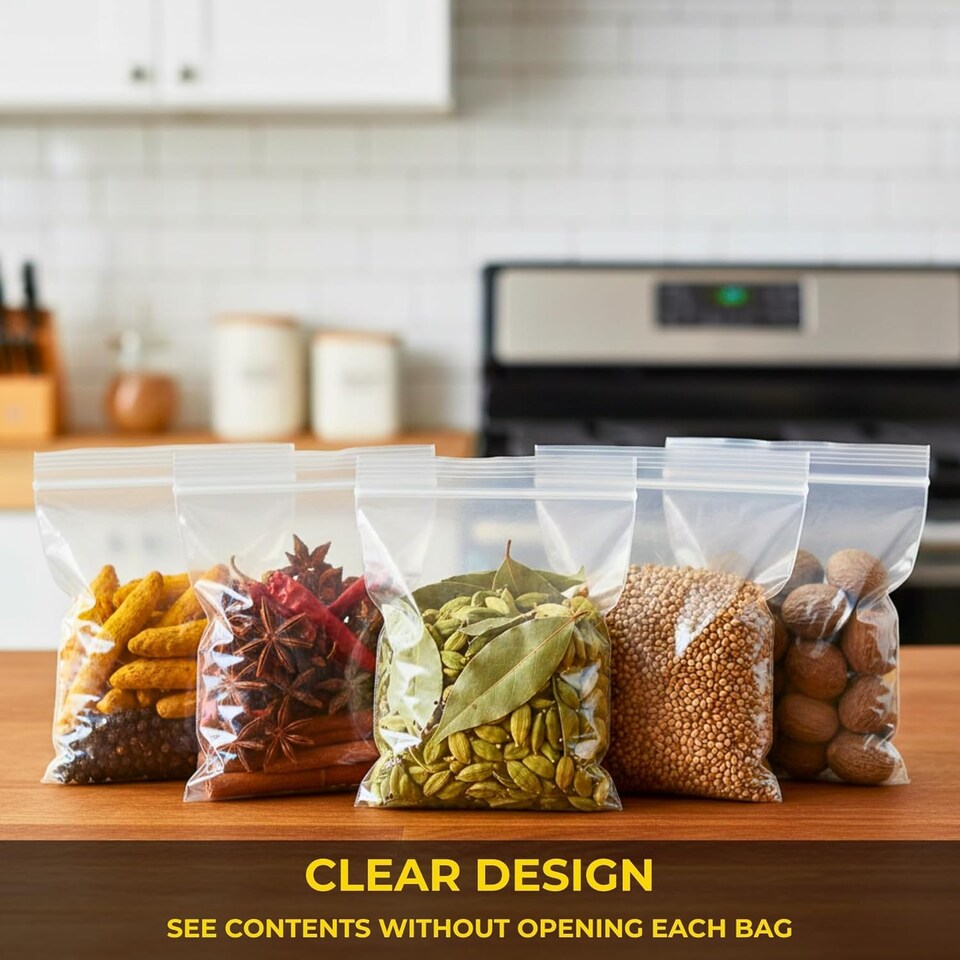 image 1 of 200 Clear Zip Seal Bags 3.5x4.5 Inch Resealable Pouches | Clear