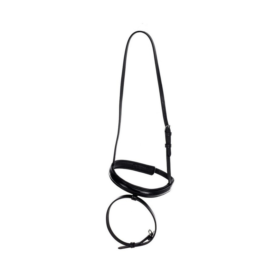 Hy Leather Flash Nose Band - Black - Pony