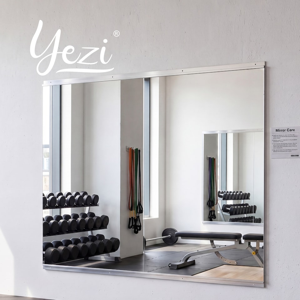 image 1 of Yezi Home Gym Mirrors Wall Mounted Large Full Body Mirror 2 PCS 120cm x 60cm