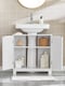 image 3 of SoBuy Under Sink Bathroom Cabinet with 2 Doors and Adjustable Shelf, White, 23.6x11.8x23.6 inches, 9.7 kg - BZR18-II-W