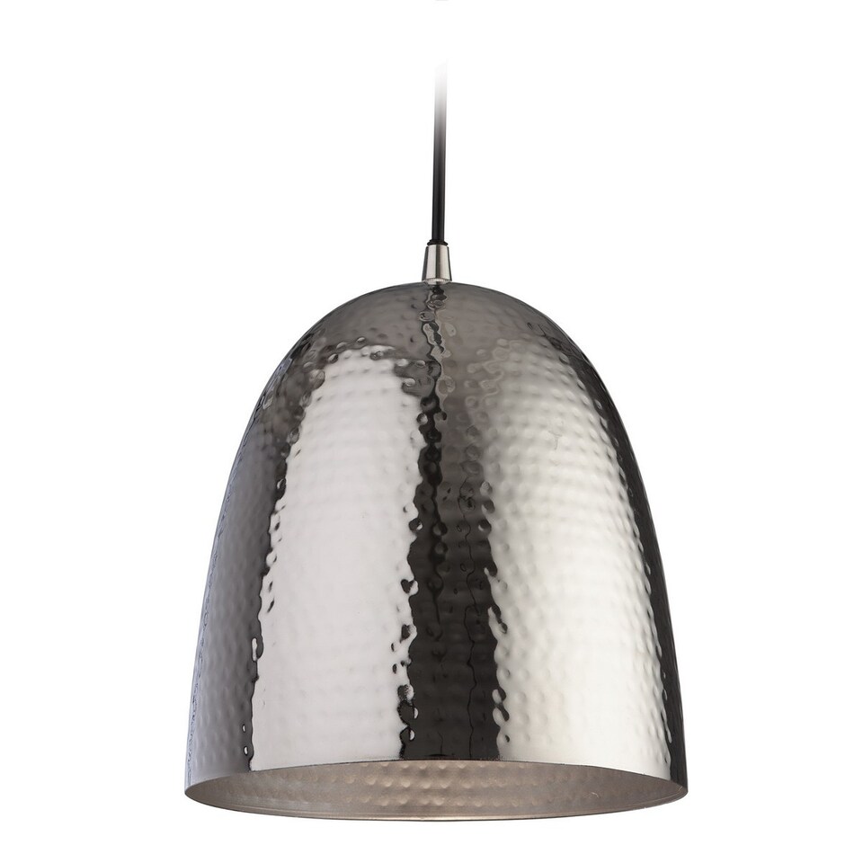 Assam 1 Light Dome Ceiling Pendant Nickel, Matt Nickel Inside, E27