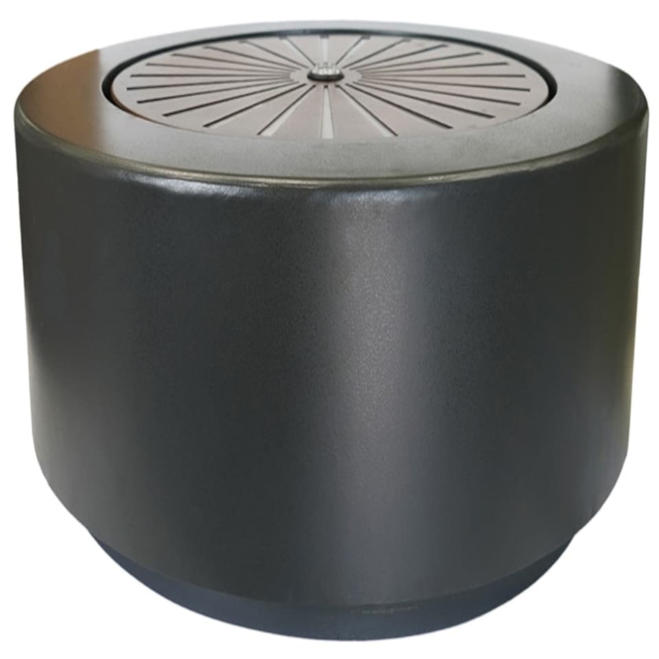image 1 of Solis Large Water Feature with Light Display - Metal - L70 x W70 x H30 cm - Charcoal/Aged Copper