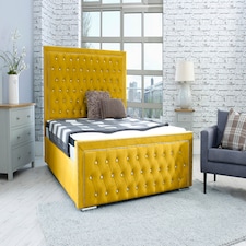 Hendrick Plush Single Bed Frame - Mustard Gold