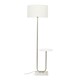 image 2 of ValueLights Tavel Brushed Chrome Silver Floor Lamp with Table and White Shade