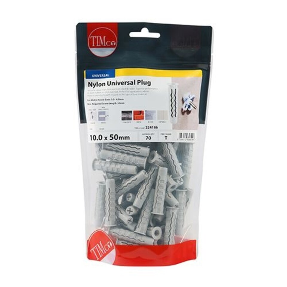 image 1 of Timco - Nylon Universal Plugs (Size 10.0 x 50 - 70 Pieces)