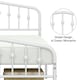 image 6 of Yaheetech 190 cm L × 135 cm W Modern Metal Bed Frame with Arched Headboard White