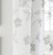 image 3 of Pair of Sienna Grey Floral Paste Print Patterned Voile Panels with Rod Pocket Header 183 CM