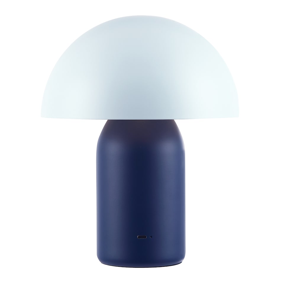 image 1 of Modern Rechargeable Mushroom Table Lamp in Midnight and Nova Blue - Touch Dimmer | Blue