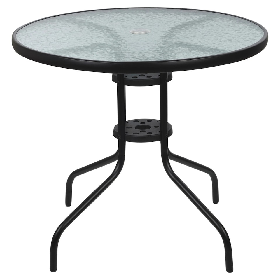 image 1 of Garden Table & Folding Deck Chairs Set 2 4 Seater Outdoor Patio Dining Furniture | White | Table + 4 White & Blue Stripes Chairs