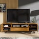 image 3 of TV Unit Sideboard Cabinet Storage Cabinet Oak Black Metal Frame Loft 200cm