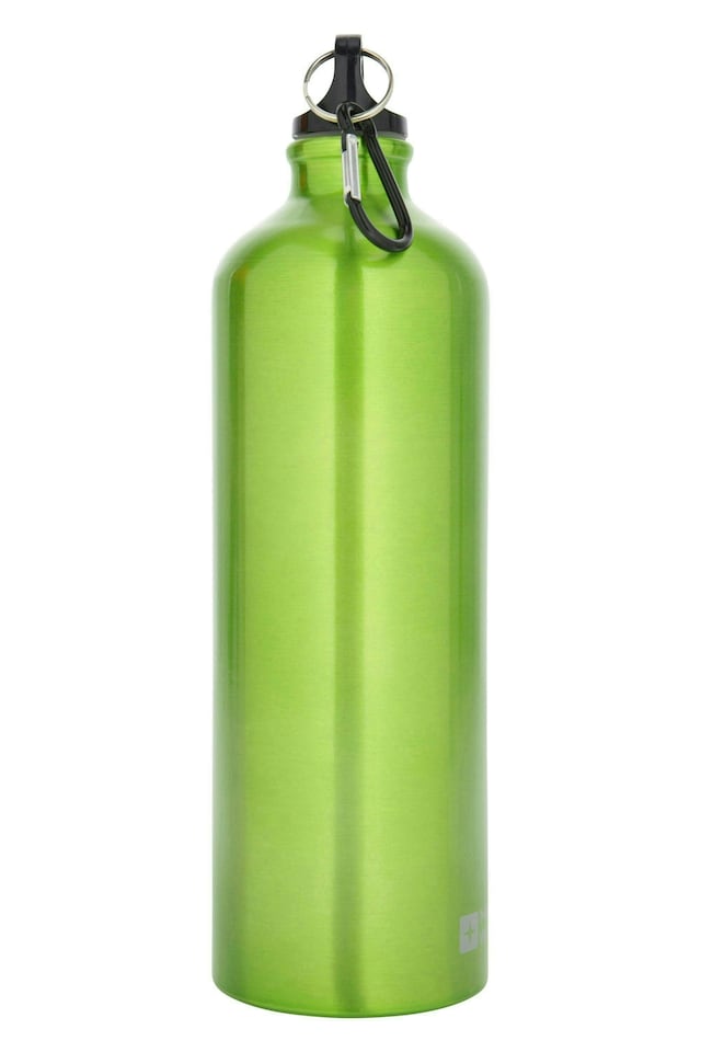 image 1 of Mountain Warehouse 1L Metallic Bottle With Karabiner - 1 Litre | Green | Khaki