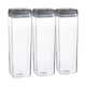 image 1 of Argon Tableware 3x Food Storage Containers - 1.9 Litre - Grey Airtight Plastic Storage Pantry Food Organiser with Flip Lock Lid
