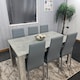 image 4 of Modern Dining Table Set With 6 Grey Chairs Dining Room Furniture Set | Grey | One Size | 7
