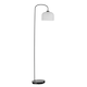 image 2 of Francine - Black Arched Floor Lamp with Frosted Glass Shade Black | White