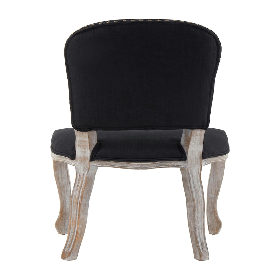 image 1 of Interiors by Premier Black Dining Chair with Wooden Legs, Velvet Dining Chair, Cozy Small Accent Chair for Living Room