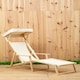 image 3 of Interiors by Premier Cream Lounger, Easy to Clean Outdoor Lounger Chair, Weather-resistant Chaise Lounge, Space-saver Sun Lounger