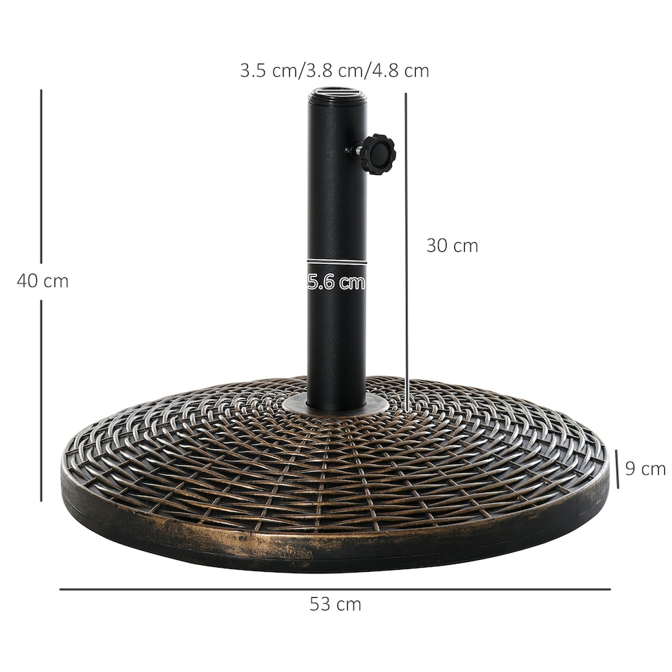 image 1 of Outsunny 25KG Patio Weighted Umbrella Base Parasol Holder Outdoor Stand